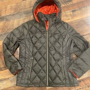 NWOT Lucky Brand army green down Quilted Hooded Jacket coat size XL